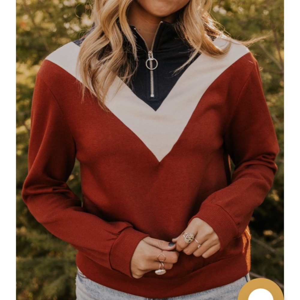 New Roolee Chevron Cropped Quarter-Zip